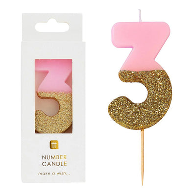 We Heart Birthdays Glitter Candle - 3