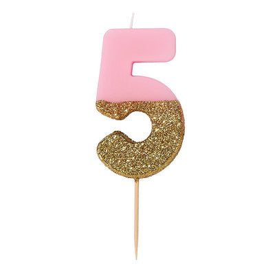 We Heart Birthdays Glitter Candle - 5