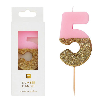 We Heart Birthdays Glitter Candle - 5