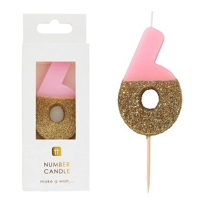 We Heart Birthdays Glitter Candle - 6