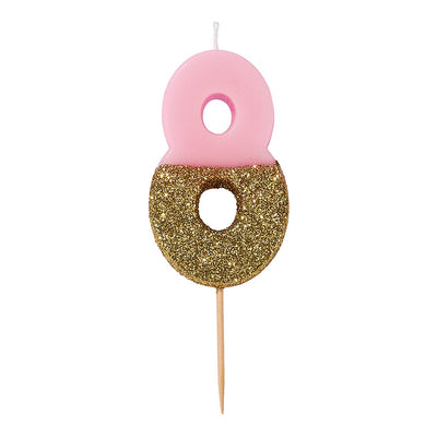 We Heart Birthdays Glitter Candle - 8