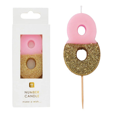 We Heart Birthdays Glitter Candle - 8