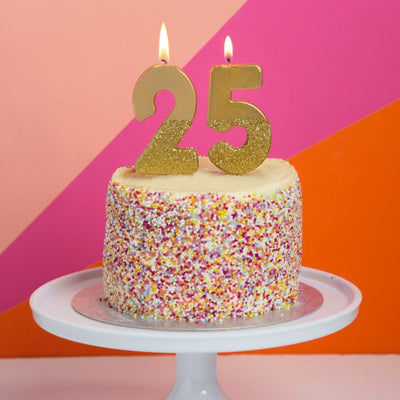 Gold Glitter Number Candle  - 5 | Birthday Candles |