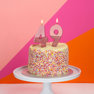 Rose Gold Glitter Number Candle - 4 | Birthday Candles |