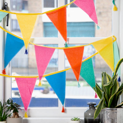 We Heart Birthdays Rainbow Fabric Bunting, 10ft
