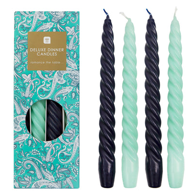 Boho Cool Colored Spiral Candles - 4 Pack