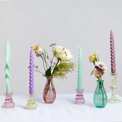 Boho Cool Colored Spiral Candles - 4 Pack