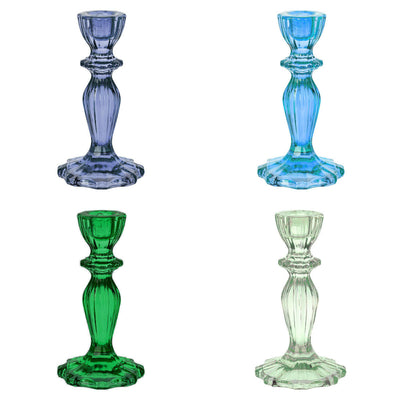 Glass Candle Holder Set - Cool Colors | Home Décor Gifts |