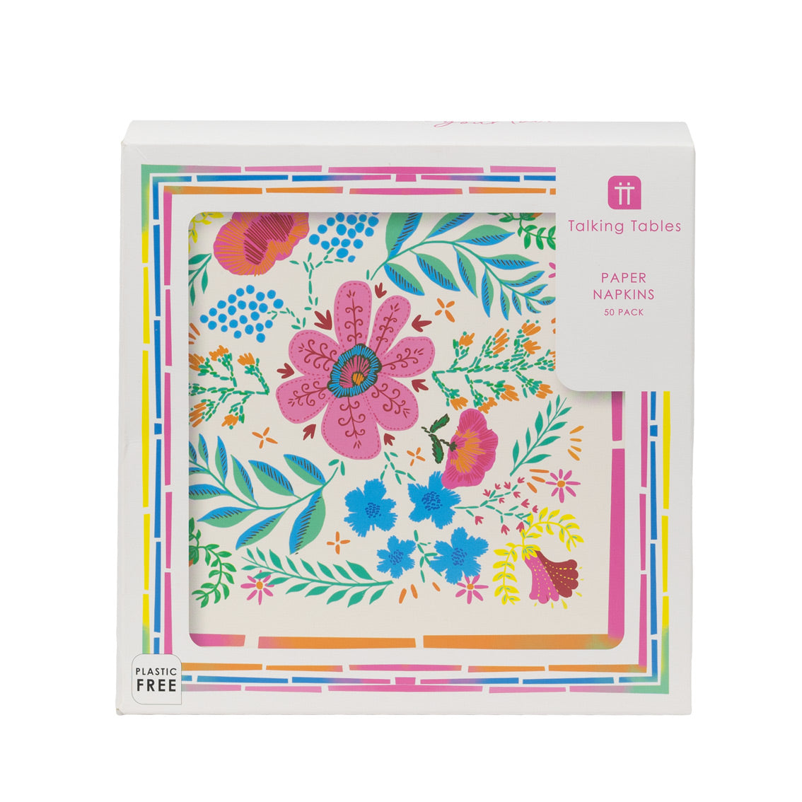 Boho Floral Pink Paper Napkins - 50 Pack