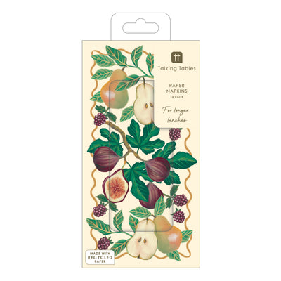 Autumnal Fruit Long Lunch Paper Napkins - 16 Pack | Everyday |