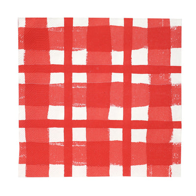 Bon Appetit Red & White Check Napkins - 20 Pack