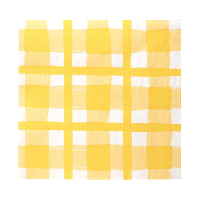 Bon Appetit Yellow & White Check Napkins - 20 Pack