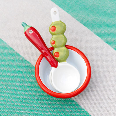 Olive & Chilli Ceramic Spoons