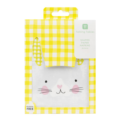 Bunny Shaped Napkins - 20 Pack | Easter Decor |