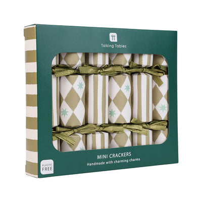 Gold Harlequin Mini Christmas Crackers - 6 Pack | Christmas Decor |