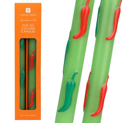 Green Chilli Dinner Candles - 2 Pack