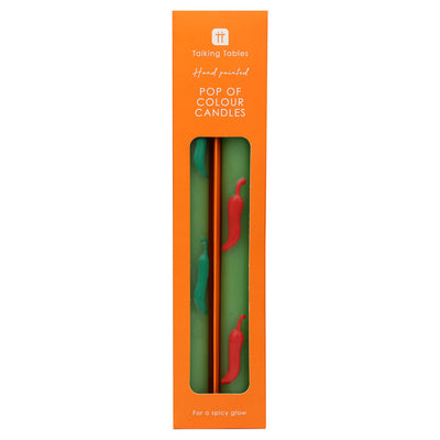 Green Chilli Dinner Candles - 2 Pack