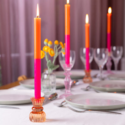 Orange & Pink Dinner Candles - Display | Home Decor |