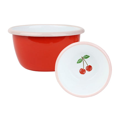 Cherry Red Enamel Bowl - 10cm | Valentines Decor |