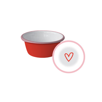 Heart Red Enamel Dip Dish - 8cm
