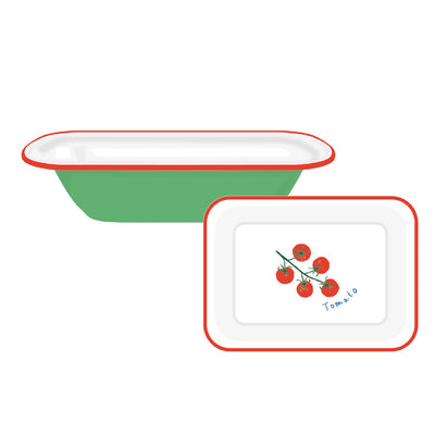 Tomato Green Oven Enamel Dish - 20cm