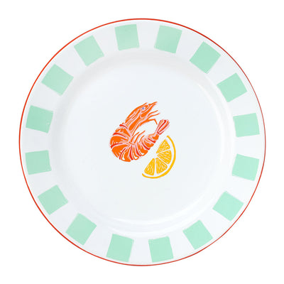 Shrimp Enamel Plate - 20cm