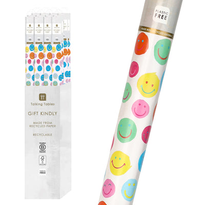 Happy Face Recycled Wrapping Paper - 3m