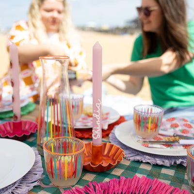 Orange Scalloped Metal Candle Holder | Summer Gifts  |