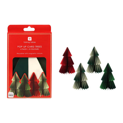 Paper Honeycomb Tree Decorations - 4 Pack | Christmas Decor |