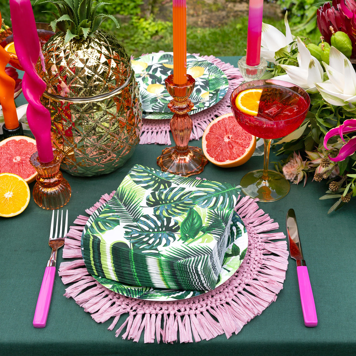 Tropical Fiesta Palm Leaf Cocktail Napkins