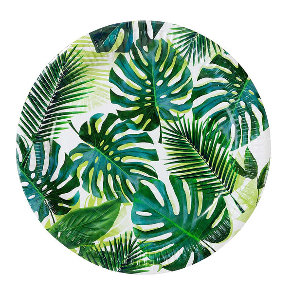 Tropical Fiesta Palm Leaf Paper Plates - 24 Pack