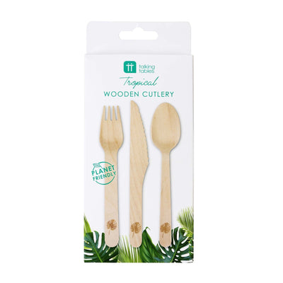 Wooden Cutlery - 6 Sets | Party Supplies |