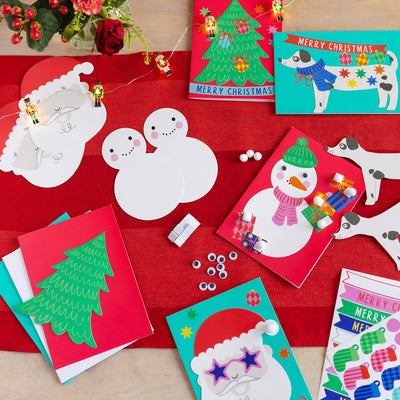 Santa Christmas Card Kit - 12 Pack | Christmas Craft |
