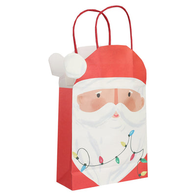 Santa Christmas Paper Gift Bags - 8 Pack | Christmas Decor |