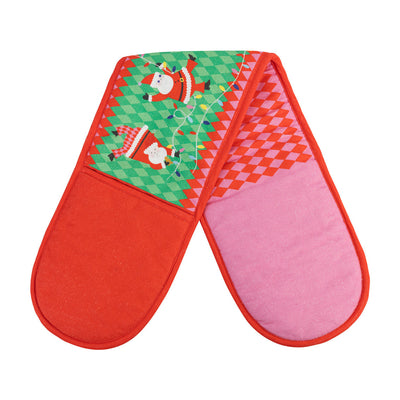 Santa Double Christmas Oven Gloves | Kitchenware |
