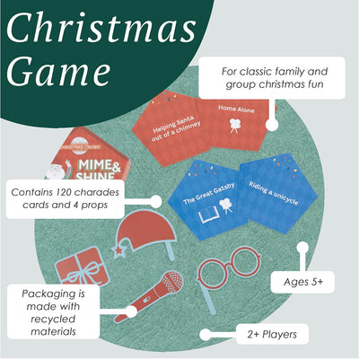 Santa Mime & Shine Charades Game - 6 Pack Display | Christmas Game |