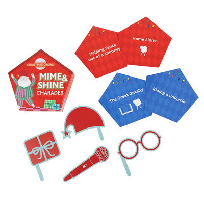 Santa Mime & Shine Charades Game - 6 Pack Display | Christmas Game |