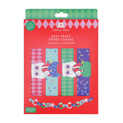 Santa Paper Chains - 100 Pack | Christmas Craft |