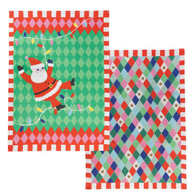 Santa Christmas Tea Towel - 2 Pack | Kitchenware |