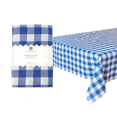Blue Gingham Tablecloth | 4th of July Decor |