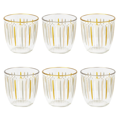 White & Gold Striped Tumblers