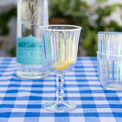 Bon Appetit Blue & White Fabric Gingham Tablecloth