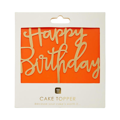 Gold Happy Birthday Cake Topper | Birthday Party |