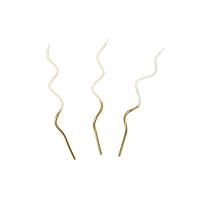 Gold & White Twist Birthday Candles - 20 Pack
