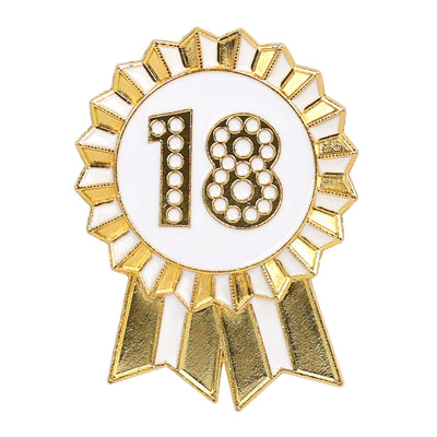 Luxe Gold Enamel Birthday Pin Badge - 18