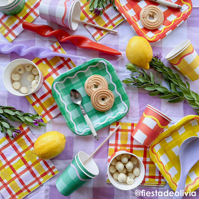 Yellow Gingham Paper Napkins - 20 Pack | Summer Napkins |