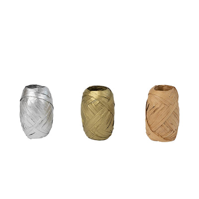 Metallic Raffia Ribbons - 3 Pack