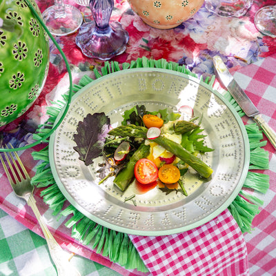 Bon Appetit Green Metal Reusable Plate - 25cm