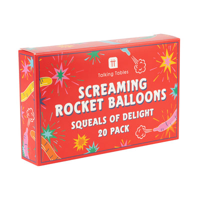 Screaming Rocket Balloons - 12 Pack Display