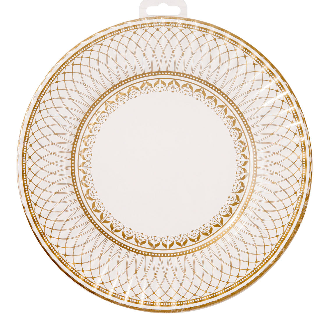 Glittering Gold Dinner Plates - 8.75 Inch Paper Plates, 24 Count Package